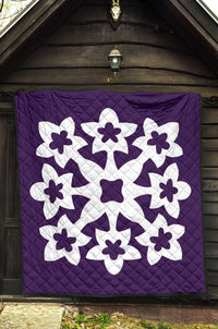 Hawaiian Premium Quilt Royal Pattern - Purple - A1 Style - Polynesian Pride