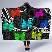 Hawaii Polynesian Butterflies Hooded Blanket - Polynesian Pride
