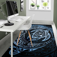 Hawaiian Map Turtle Polynesian Circle Rug AH - Polynesian Pride