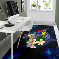 Cook Islands Polynesian Area Rug - Turtle With Plumeria Flowers - Polynesian Pride