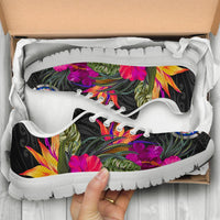 Northern Mariana Islands Sneakers - Saipan Hibiscus Polynesian Pattern - Polynesian Pride