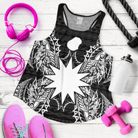 Nauru Polynesian Women Tank Top Map Black - Polynesian Pride