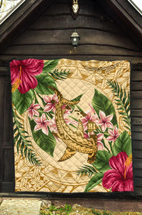 Hawaii Premium Quilt - Hammerhead Shark Premium Quilt Strong Pattern Hibiscus Plumeria AH - Polynesian Pride