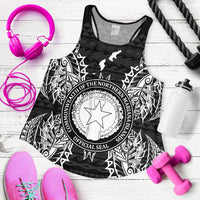 Northern Mariana Islands Polynesian Women Tank Top Map Black - Polynesian Pride