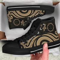 Cook Islands High Top Canvas Shoe - Gold Tentacle Turtle - Polynesian Pride
