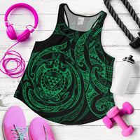 Polynesian Hawaii Women's Racerback Tank - Green Turtle Tribal Green - Polynesian Pride