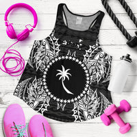 Chuuk Polynesian Women Tank Top Map Black - Polynesian Pride