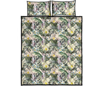 Hawaii Quilt Bed Set Tropical Jungle Parrots And Flamingos AH - Polynesian Pride