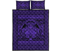 Hawaii Polynesian Pele Mauna Kea Quilt Bed Set Purple - Polynesian Pride