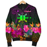 The Philippines Men's Bomber Jacket - Summer Hibiscus - Polynesian Pride