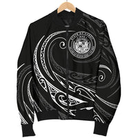 Hawaii Coat Of Arms Polynesian Men's Bomber Jacket - White - Frida Style - Polynesian Pride