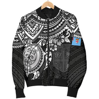 Fiji Polynesian Bomber Jacket (Men) - White Turtle - Polynesian Pride