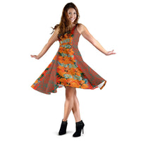 Hawaii Tropical Flowers Polynesian - Hawaiian Midi Dress - Haka Style - Polynesian Pride