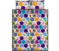 Hawaii Quilt Bed Set Parrot Toucans Hummingbird Flamingo tropical Leaves AH - Polynesian Pride