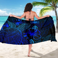 Samoa Sarong - Turtle Hibiscus Pattern Blue - Polynesian Pride
