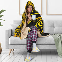 hawaiiHooded Blanket - Hawaii Turtle Plumeria Yellow - Polynesian Pride
