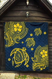 Hawaii Turtle Polynesian Premium Quilt - Kala Style - Polynesian Pride