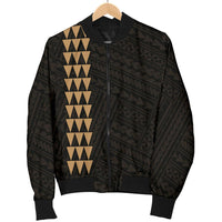 Hawaii Kakau Polynesian Anchor Women's Bomber Jacket - Gold - Polynesian Pride