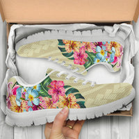 Hawaii Polynesian Flowers Swimming Turtles Sneakers - Polynesian Pride