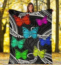 Hawaii Polynesian Butterflies Premium Blanket - Polynesian Pride