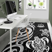 Vanuatu Area Rug - White Tentacle Turtle - Polynesian Pride
