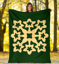 Hawaiian Premium Blanket Royal Pattern - Green - A1 Style - Polynesian Pride