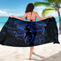 Hawaii Turtle Ohana Hibiscus Poly Sarong - Turquoise - Polynesian Pride