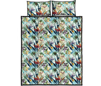 Hawaii Quilt Bed Set Seamless Tropical Flower Plant And Leaf AH - Polynesian Pride