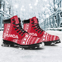 Samoa Leather Boots - Polynesian Flag Chief Version - Polynesian Pride