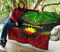 Nauru Premium Quilt - Nauru Flag Polynesian Chief Reggae Version - Polynesian Pride