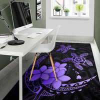 Hawaii Polynesian Turtle Plumeria Rug - Pog Style Purple - Polynesian Pride