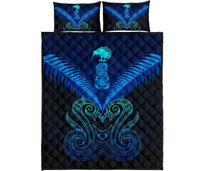Maori Manaia New Zealand Quilt Bed Set Blue - Polynesian Pride