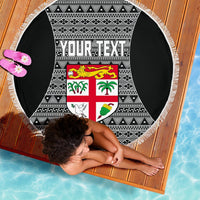 Fiji Custom Personalised Beach Blanket - Tapa Pattern Sport Style One Style One Size Black - Polynesian Pride