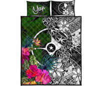 Yap Quilt Bed Set - Turtle Plumeria Banana Leaf - Polynesian Pride