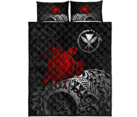 Hawaii Polynesian Quilt Bed Set - Hawaii Kanana Maoli & Red Turtle - Polynesian Pride