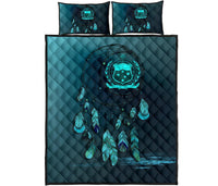 Samoa Polynesian Quilt Bed Set Dreamcatcher Blue - Polynesian Pride