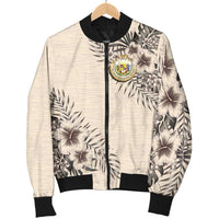 Hawaii Men's Bomber Jacket - The Beige Hibiscus - Polynesian Pride