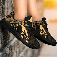 Papua New Guinea Sporty Sneakers - Transit Gold Style - Polynesian Pride