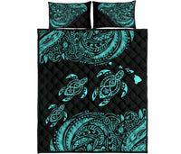 Hawaii Polynesian Quilt Bed Set - Blue Sea Turtle - Polynesian Pride