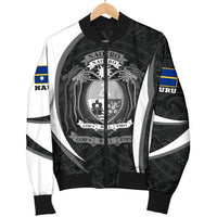 Nauru Polynesian Bomber Jacket (Men) - Nauru Spirit (White) - Polynesian Pride