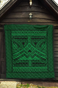Hawaii Polynesian Mauna Kea Premium Quilt Green - Polynesian Pride