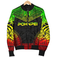 Pohnpei Polynesian Chief Men's Bomber Jacket - Reggae Version - Polynesian Pride