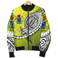 (Custom Personalised) Cook Islands Rugby Women's Bomber Jacket Version Special - Polynesian Pride