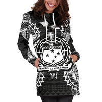 Samoa Polynesian Hoodie Dress Map Black - Polynesian Pride
