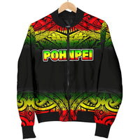 Pohnpei Women's Bomber Jacket - Fog Reggae Style - Polynesian Pride