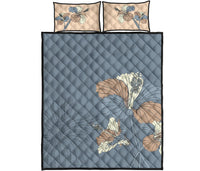 Hawaii Quilt Bed Set - Hibiscus Art Quilt Bed Set Black - Polynesian Pride