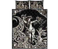 Hawaii Polynesian Quilt Bed Set - Hula Girl White - Polynesian Pride