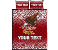 American Samoa Custom Personalised Quilt Bed Set - American Samoa Flag Polynesian Tattoo Red Frog - Polynesian Pride