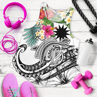 Nauru Polynesian Women's Racerback Tank - Summer Plumeria (White) White - Polynesian Pride