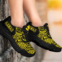 Kanaka White Chunky Sneakers Yellow - Circle Style - Polynesian Pride
